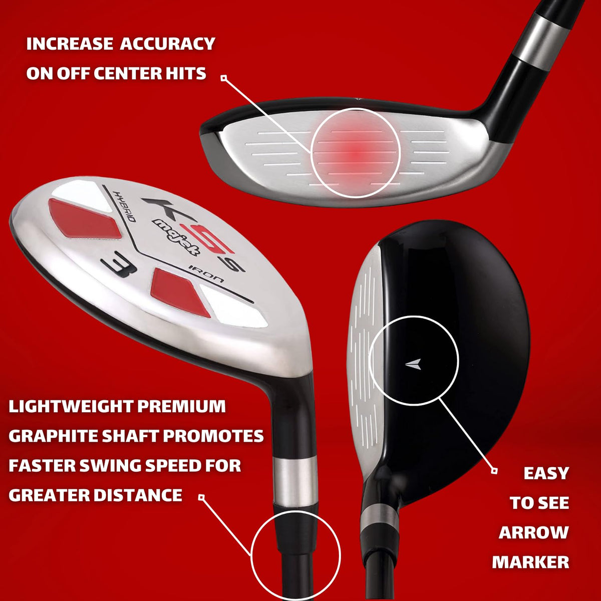 Majek Women's Hybrid 3 shaft: velocity black graphite for smoother tempo.