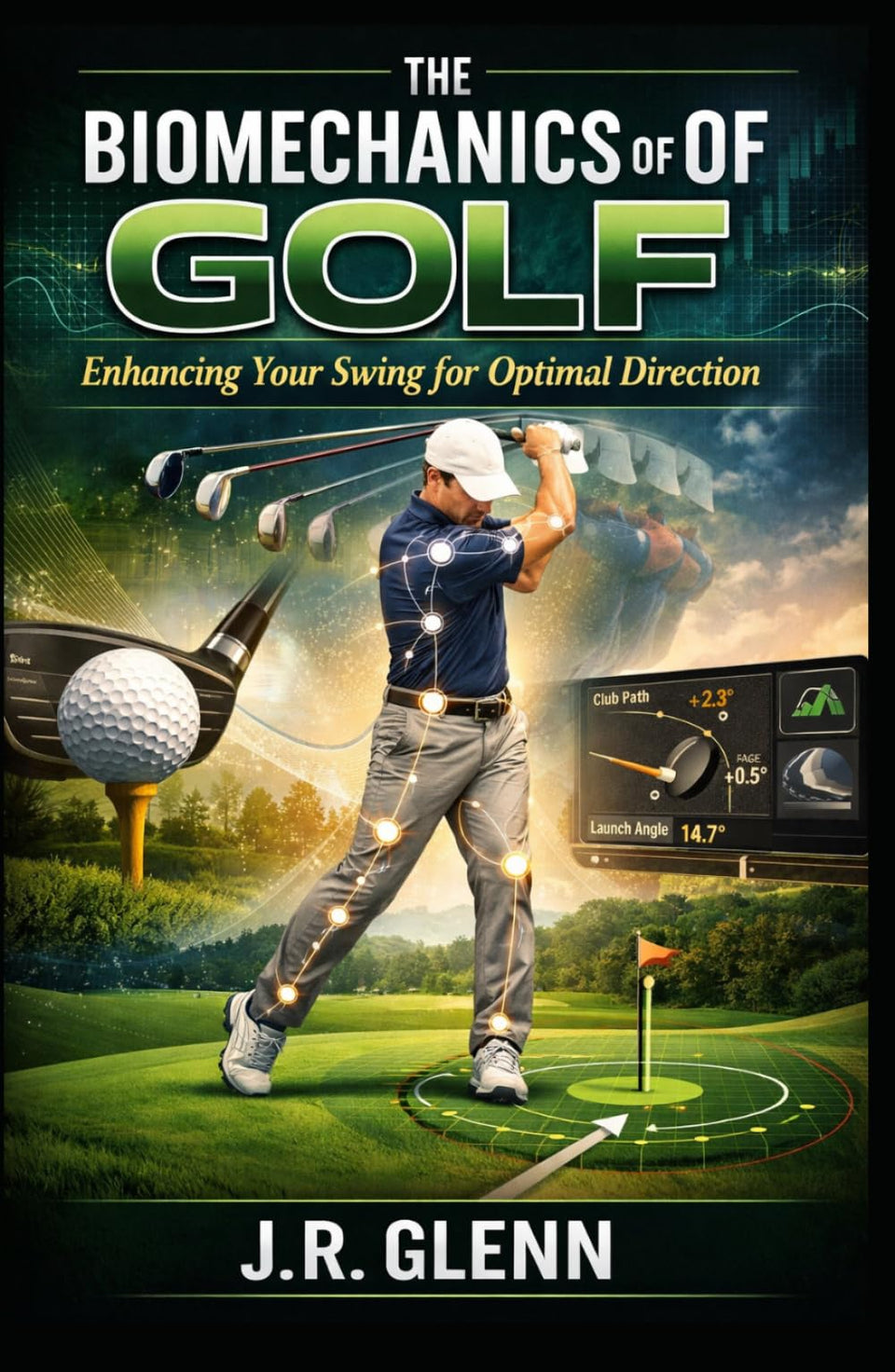 Majosta The Biomechanics of Golf book cover showing swing direction focus for improved aim.