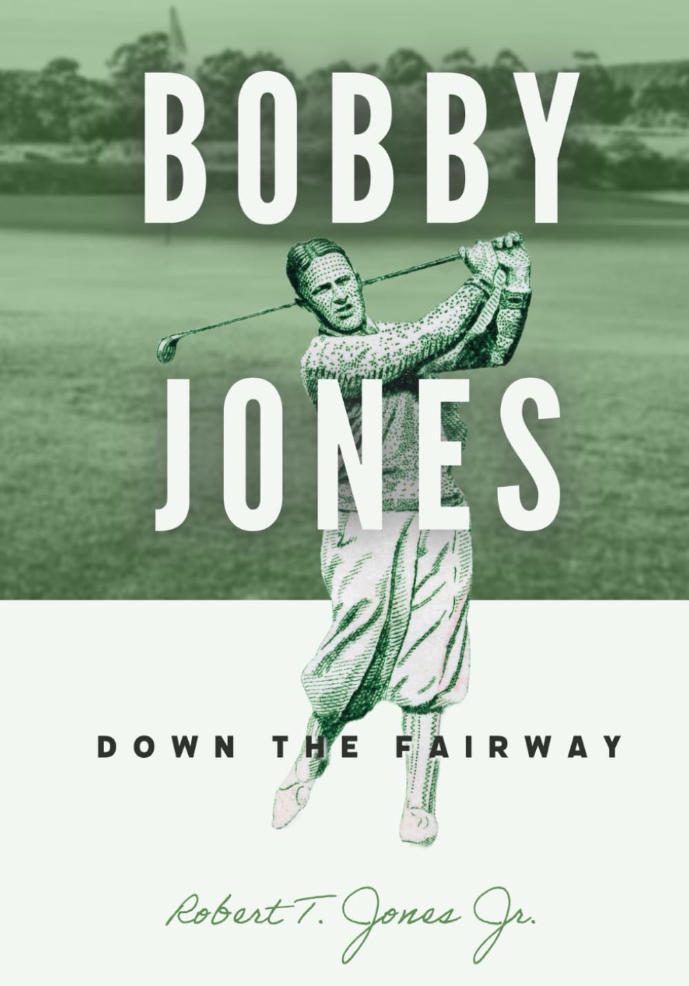 Majosta Bobby Jones: Down the Fairway cover inviting golf history lovers to explore a timeless memoir.