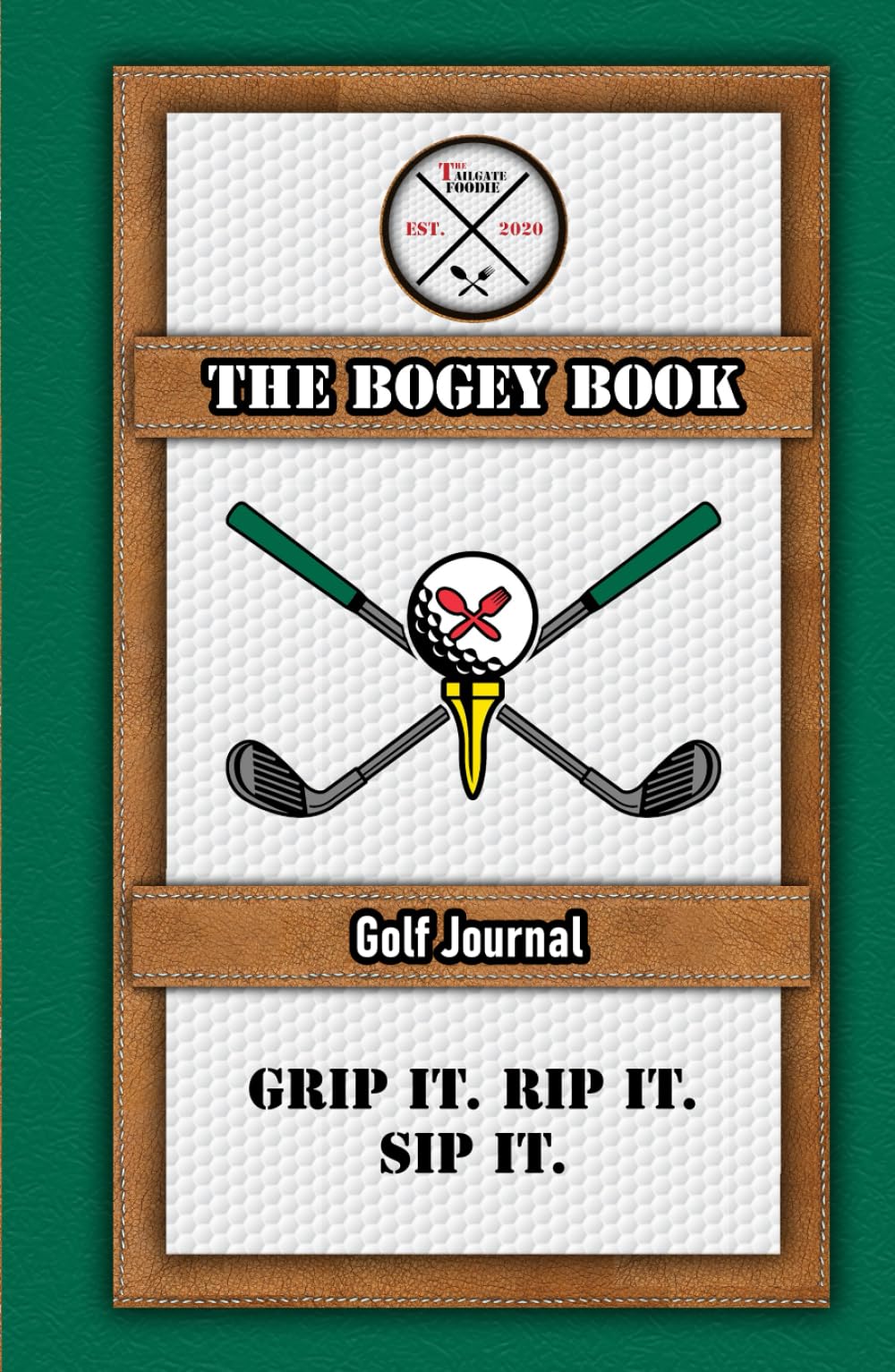 Majosta Bogey Book cover showing a golf journal for tracking rounds and bets.