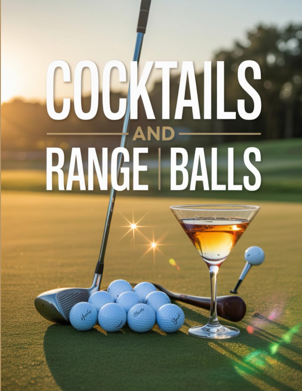 Majosta Cocktails and Range Balls cover image; witty golf fiction for humor seekers.
