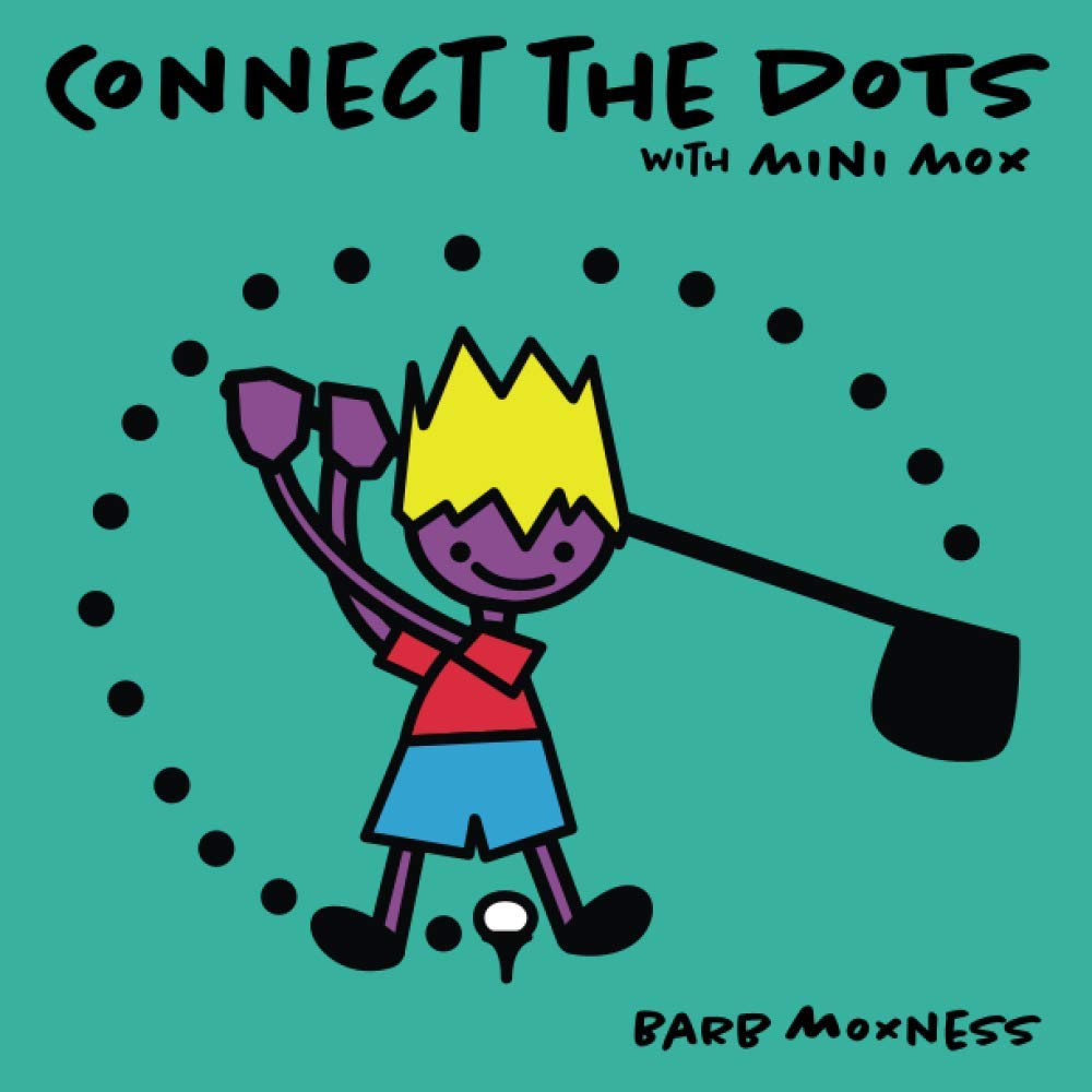 Majosta Connect the Dots with Mini Mox cover showing illustrated golf tips for easier play