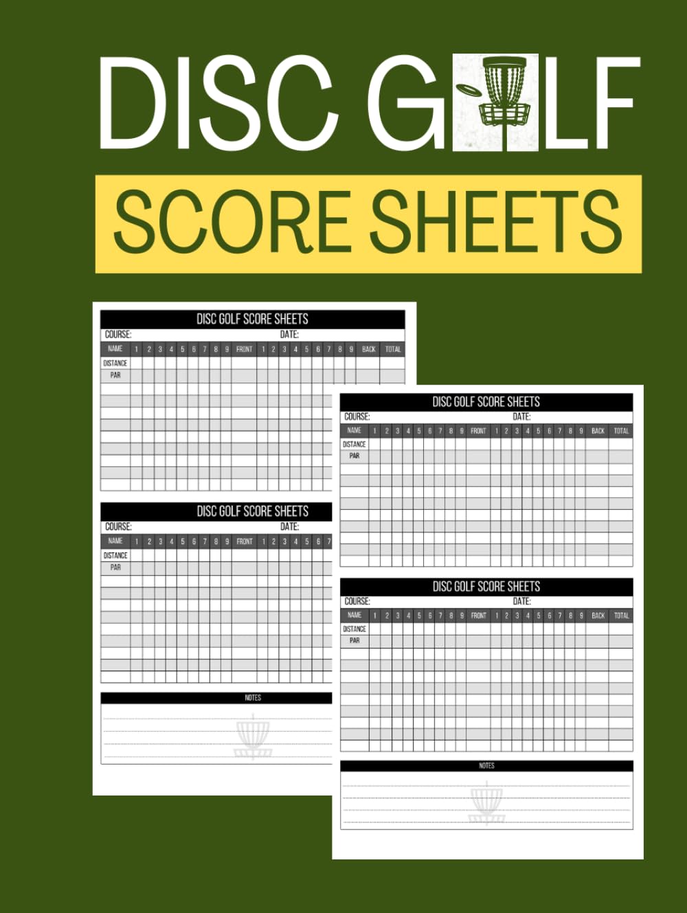 Majosta Disc Golf Score Sheets cover shows a portable scoring book you can take on the course.