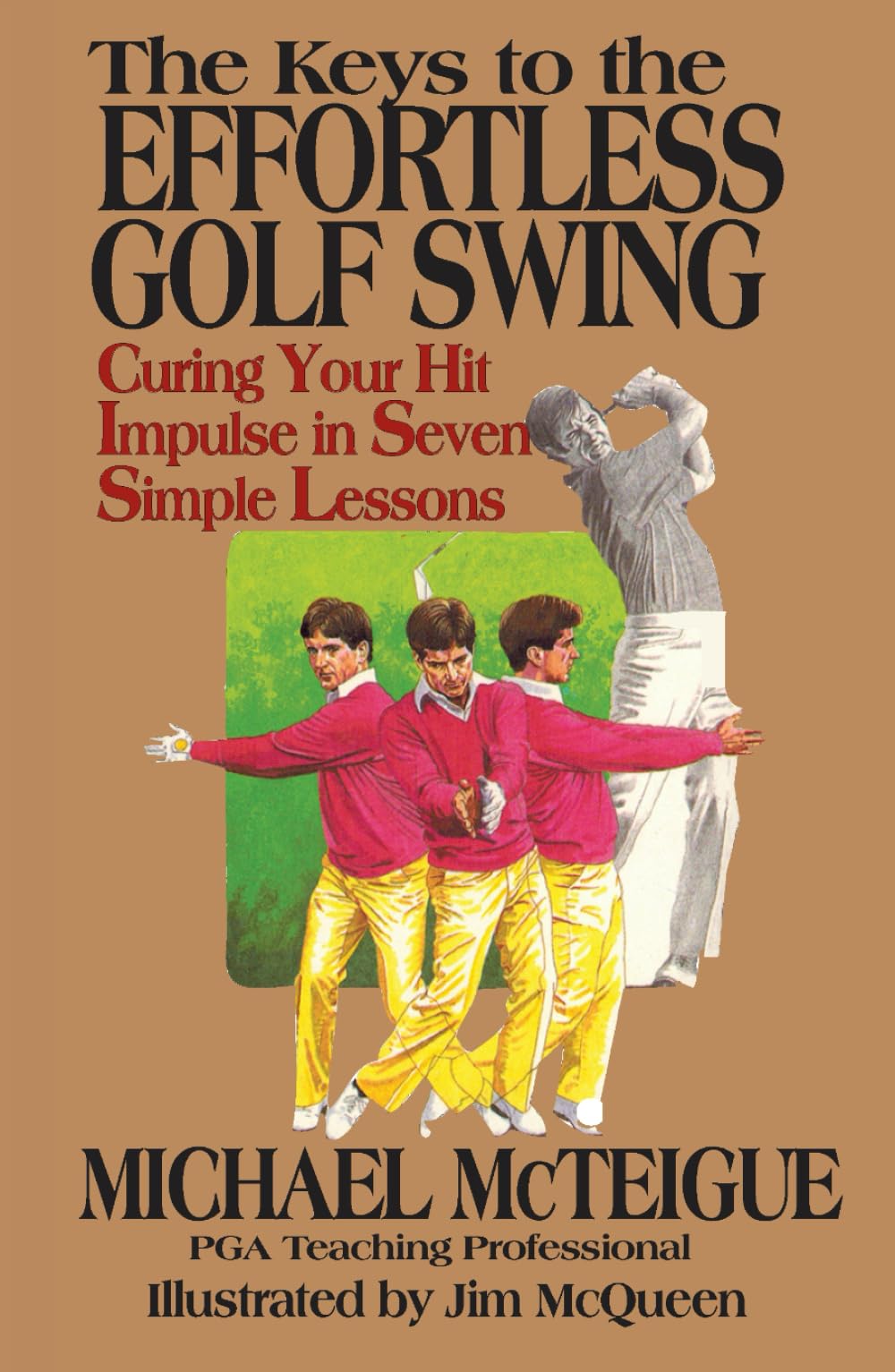 Majosta The Keys to the Effortless Golf Swing cover shows a seven-step system for smoother swings