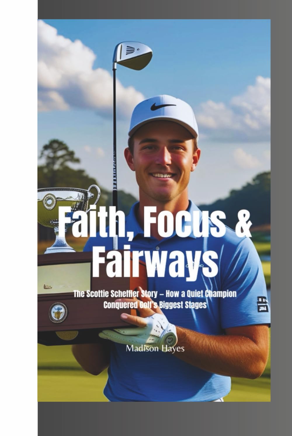 Majosta Faith, Focus and Fairways book cover inspires resilience and leadership for golf enthusiasts.