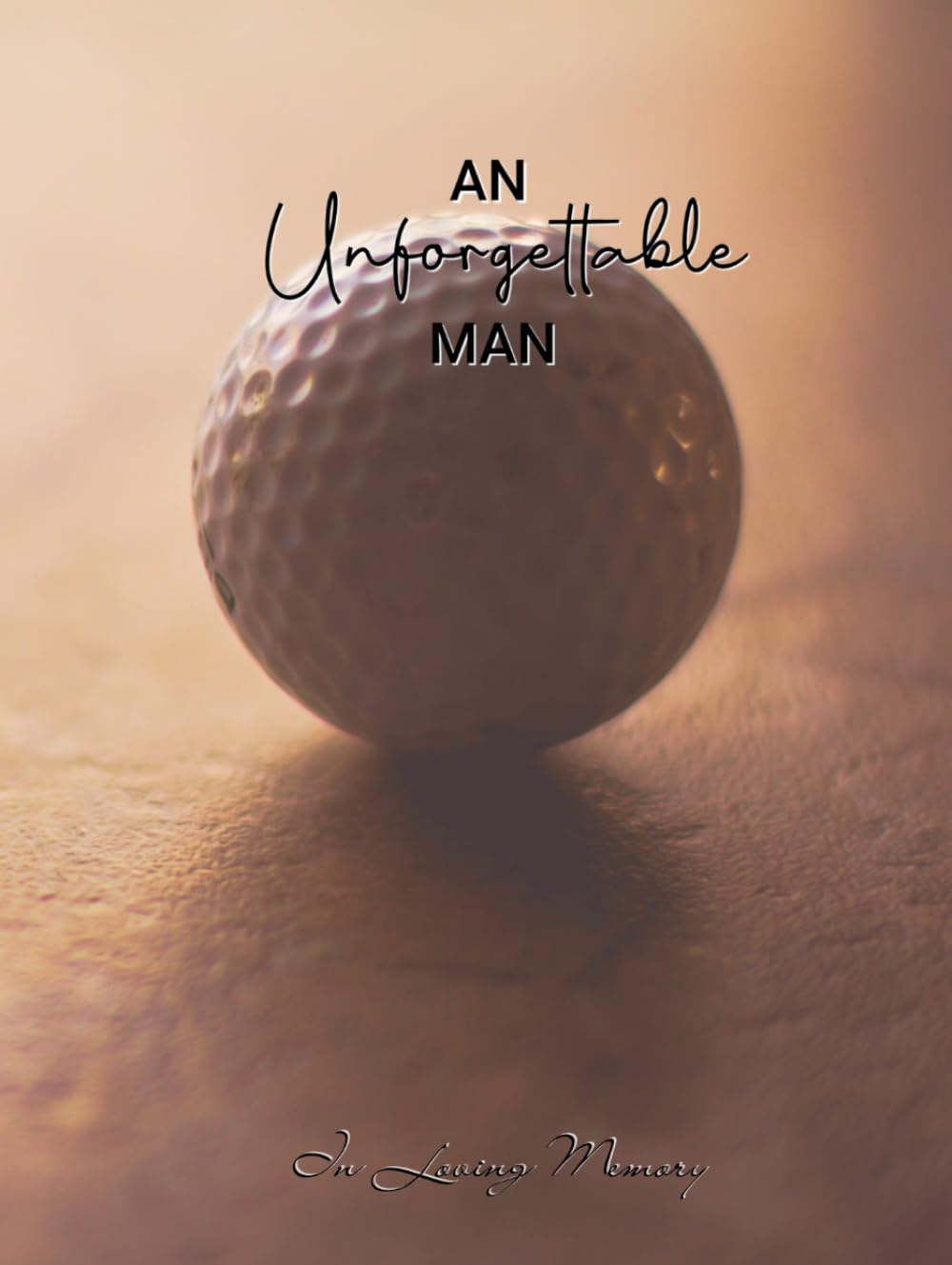 Majosta guest book with golf ball photo cover for memorial services keeps memories and messages.