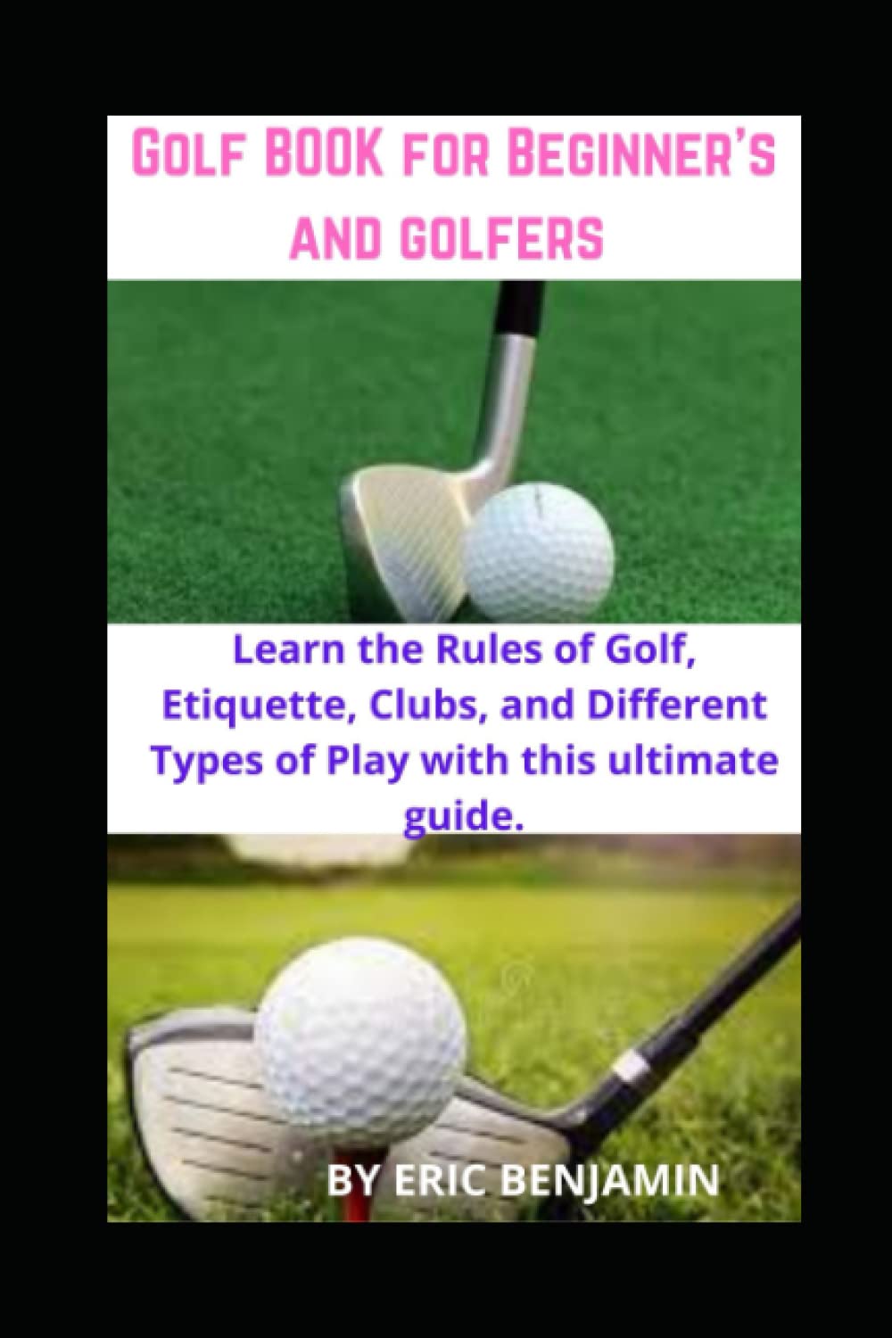 Majosta Golf Book for Beginners cover, introducing rules, etiquette, and essential play insights.
