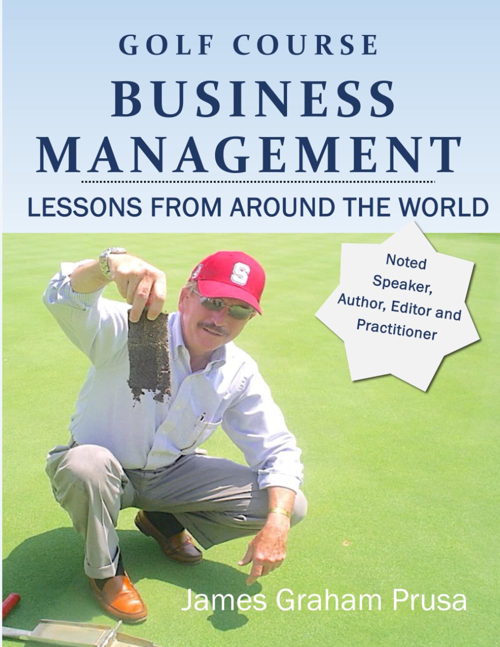 Majosta golf course management book cover illustration, perfect for owners seeking practical guidance to improve costs and operations.