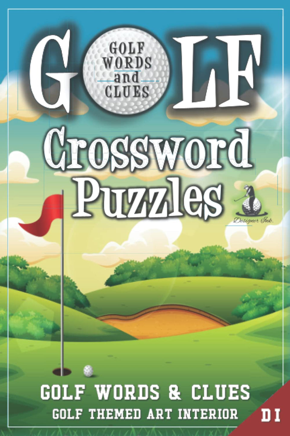 Majosta Golf Crossword Puzzles cover invites all ages to enjoy golf-themed brain games.