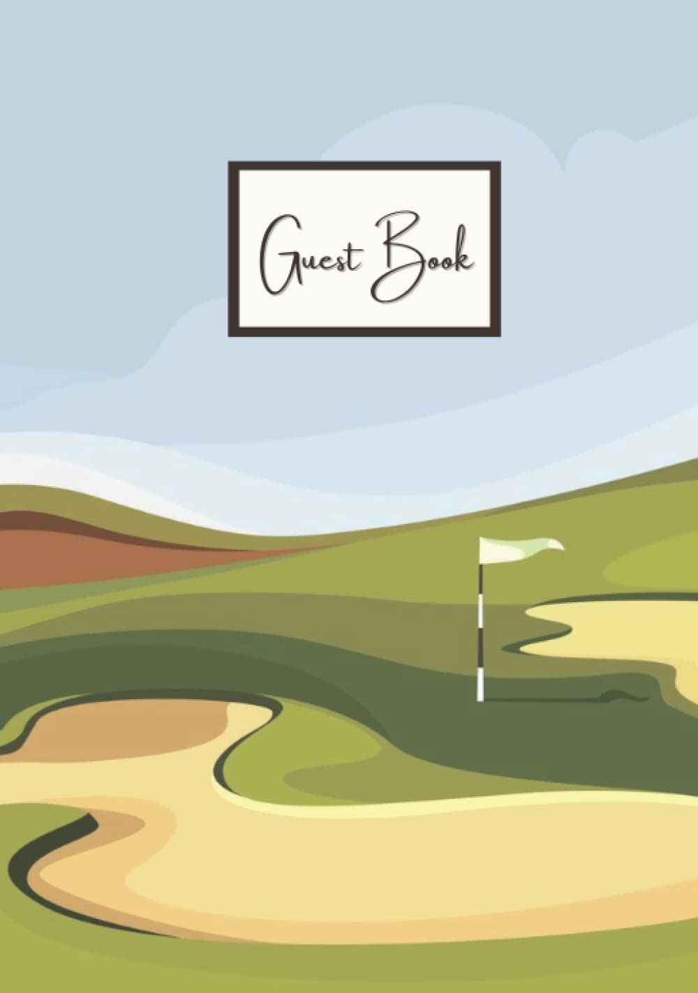 Majosta golf guest book cover; durable hardcover ready for guest memories and recommendations