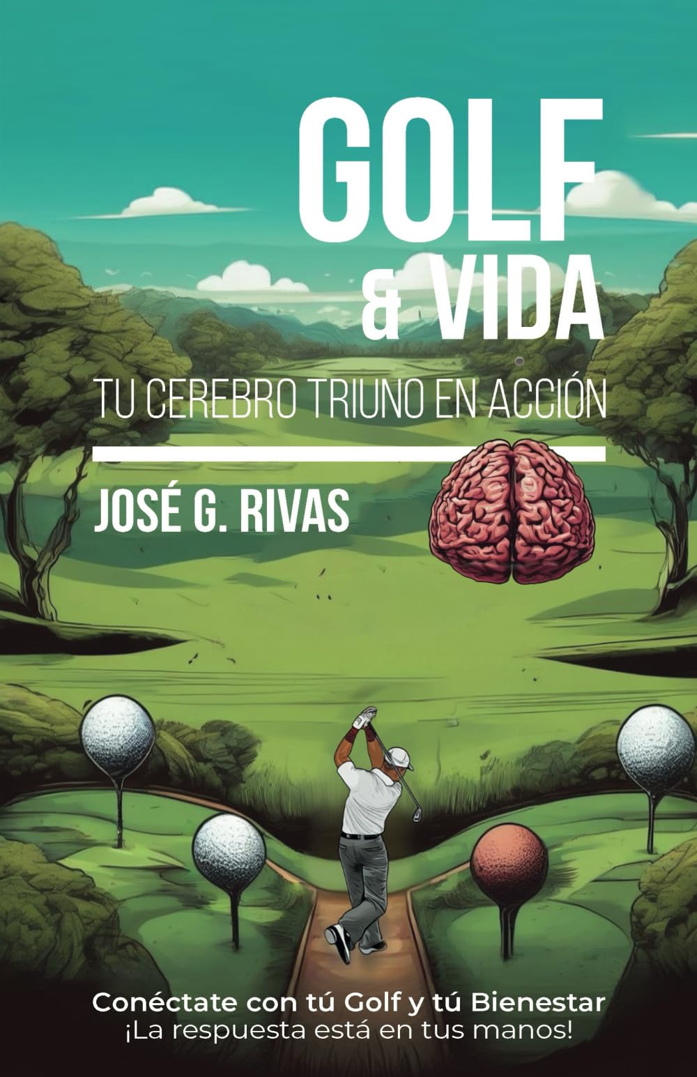 Majosta Golf and Life book cover highlighting the triune brain for focused golf performance.