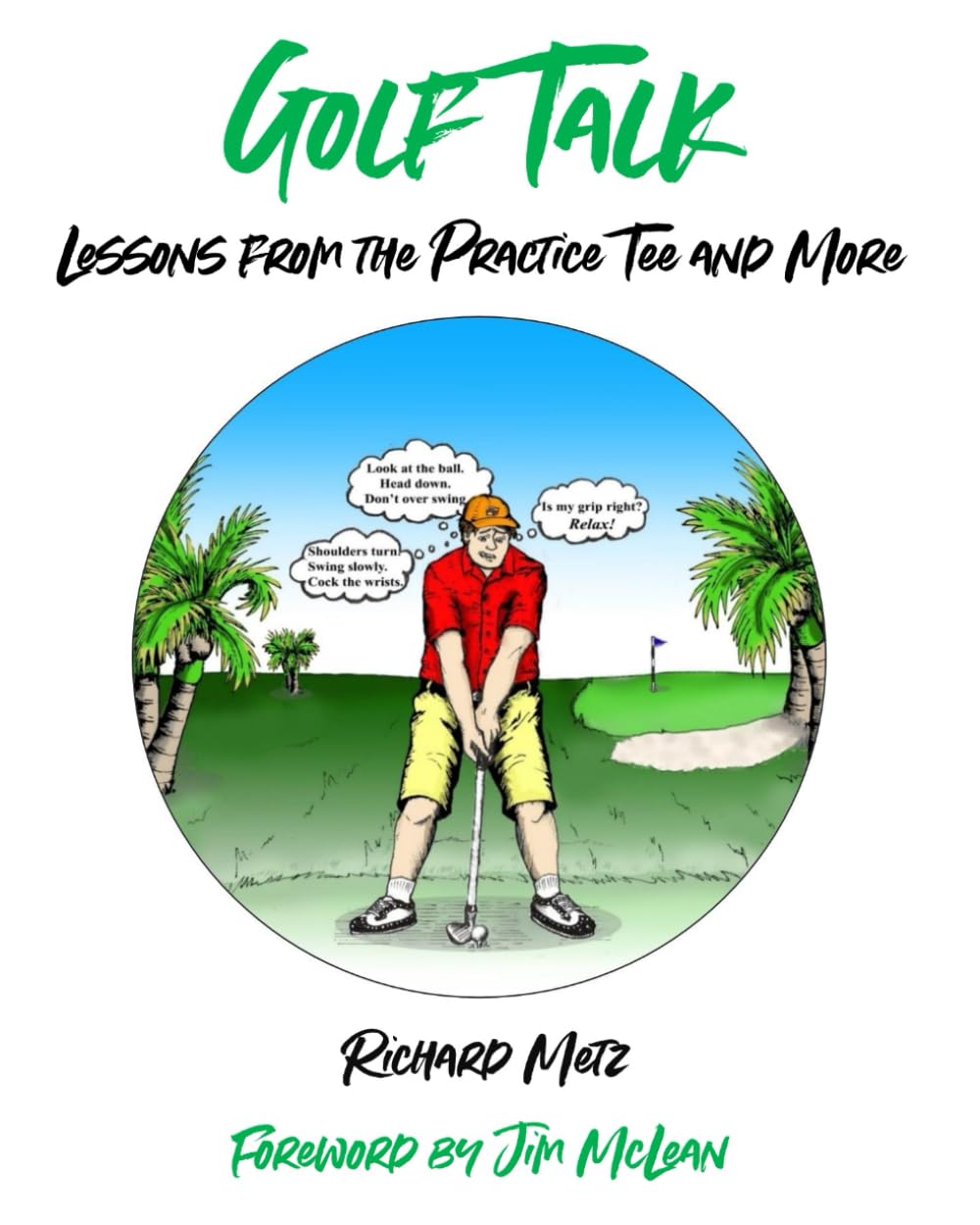 Majosta Golf Talk practice tee image showing swing tips and storytelling.