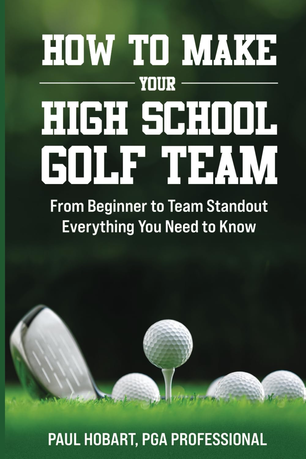 Majosta high school golf team guide cover showing a teen golfer preparing for tryouts.
