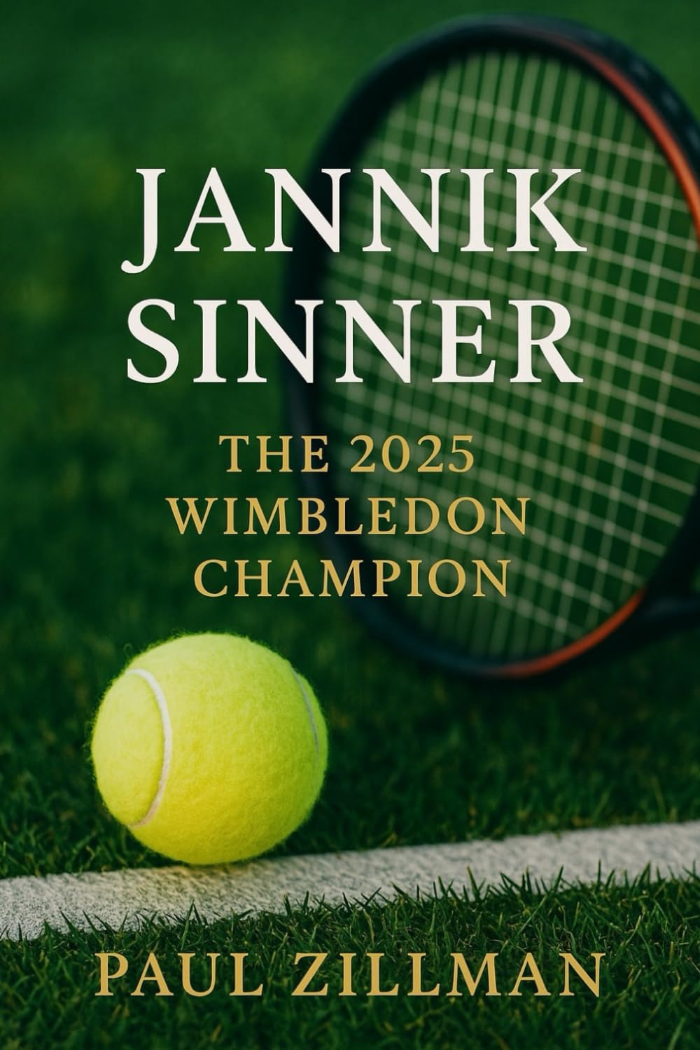 Majosta Jannik Sinner Wimbledon champion cover, inspiring sports biography for tennis fans.