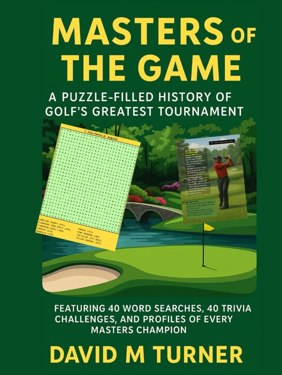 Majosta Masters of the Game book cover, inviting golf history fans to explore puzzle-filled narratives.