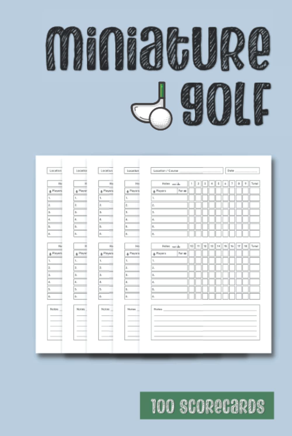 Majosta miniature golf scorecards cover ideal for recording scores during friendly matches
