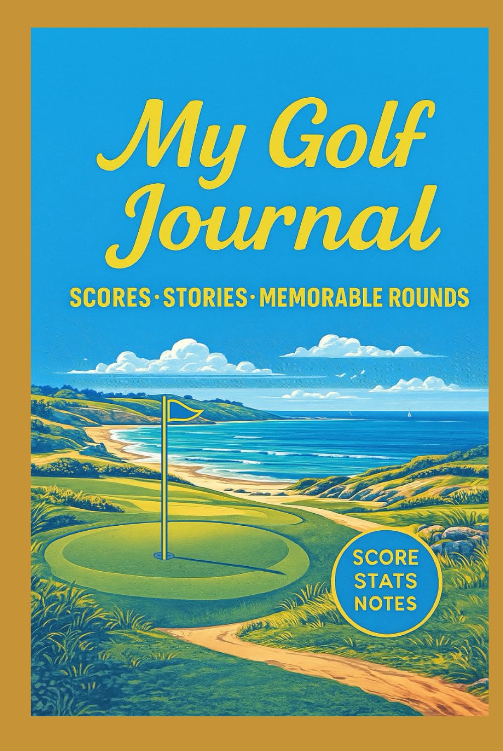 Majosta My Golf Journal cover opens to a compact score log for quick rounds