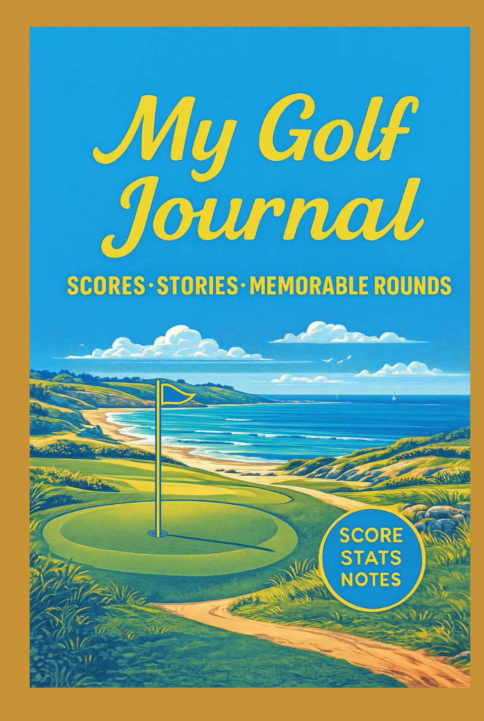 Majosta My Golf Journal cover opens to a compact score log for quick rounds