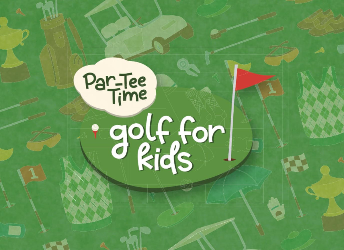 Majosta Par-Tee Time book cover featuring beginner tips and lighthearted humor for new golfers.