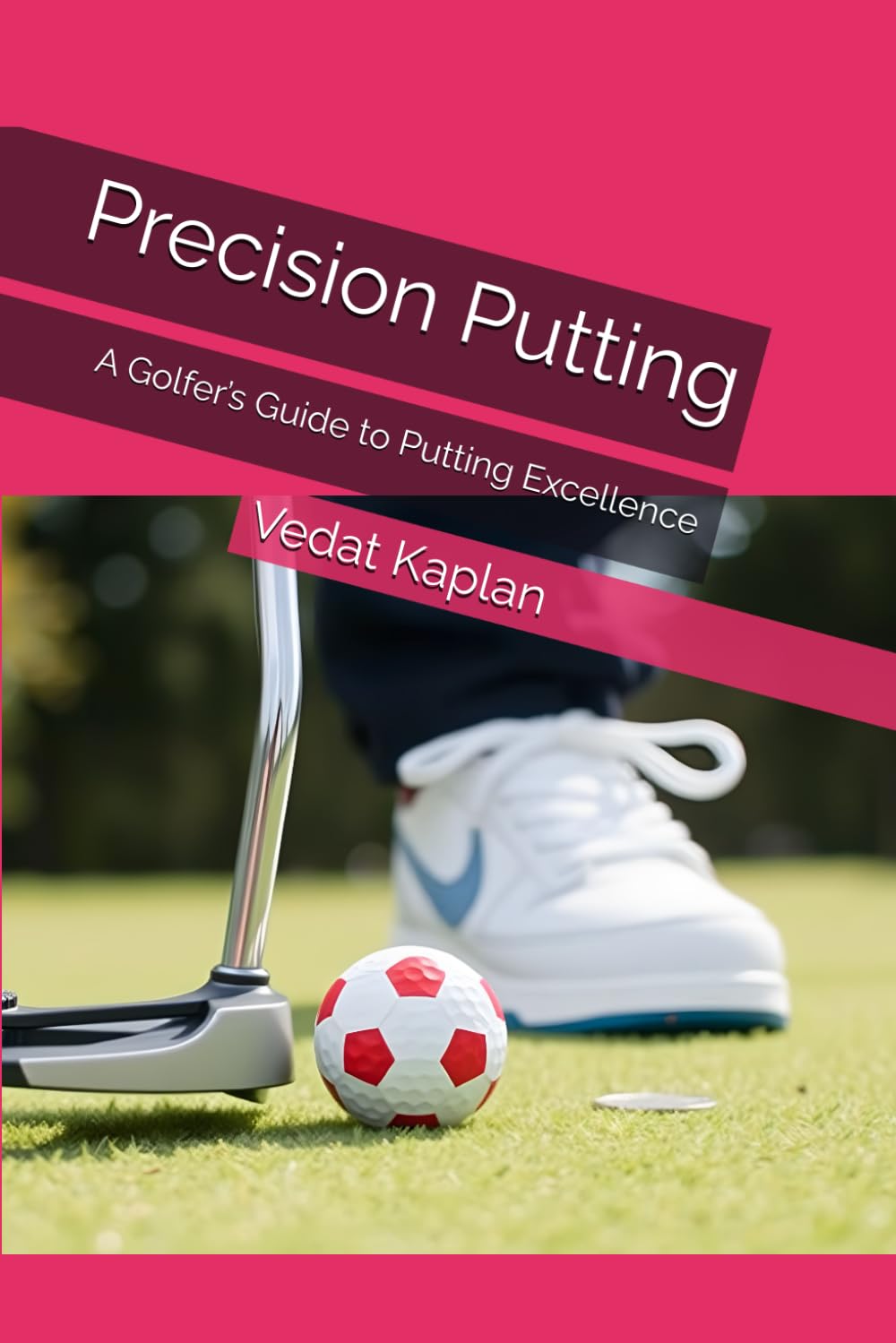 Majosta Precision Putting book cover guiding golfers toward improved greens reading and stroke consistency.
