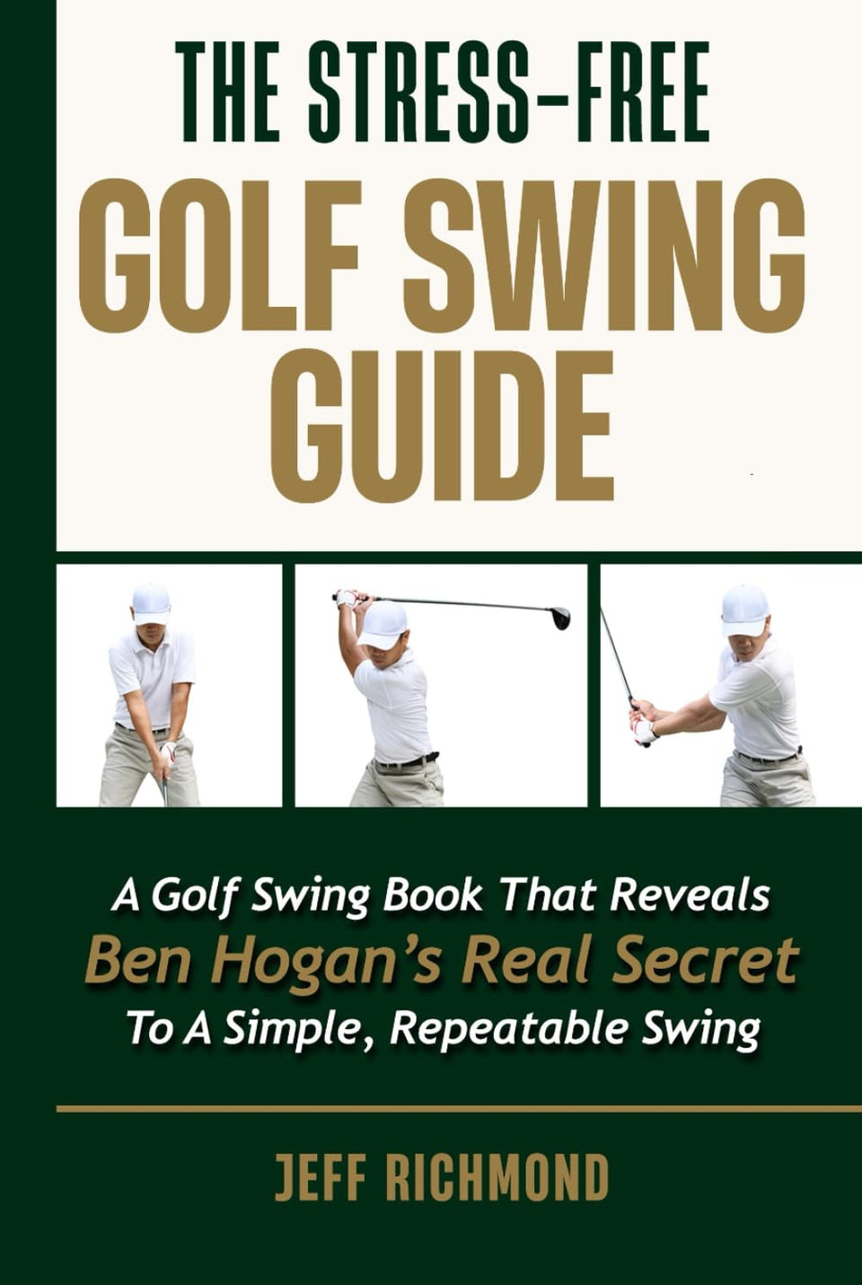 Majosta Stress-Free Golf Swing Guide cover showcases a simple, repeatable swing concept.
