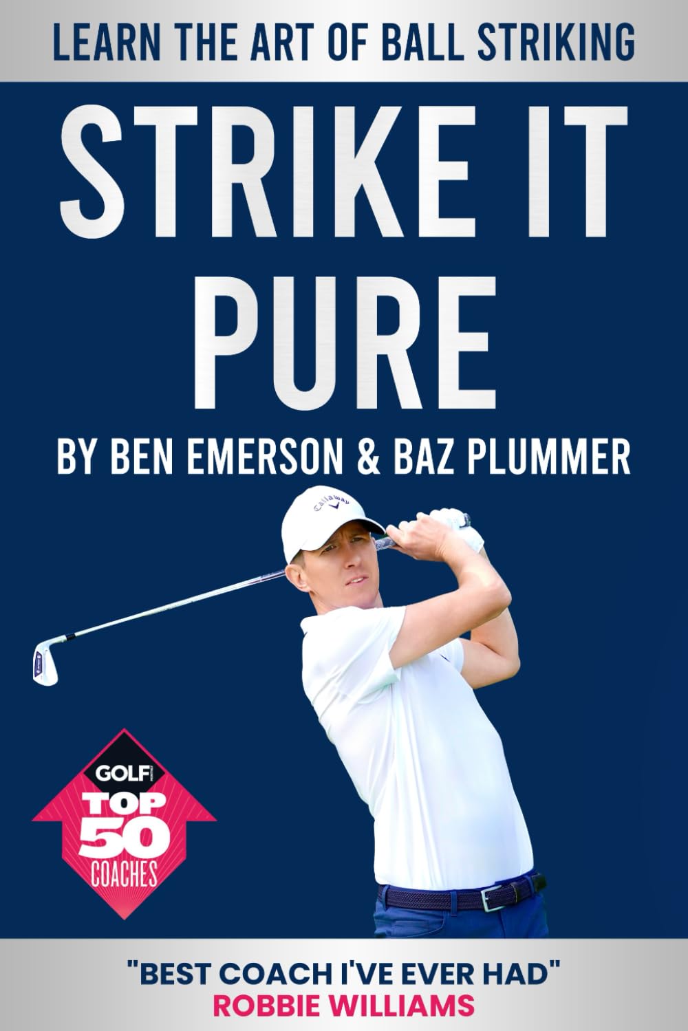 Majosta Strike It Pure cover image, expert golf instruction for improved ball striking.