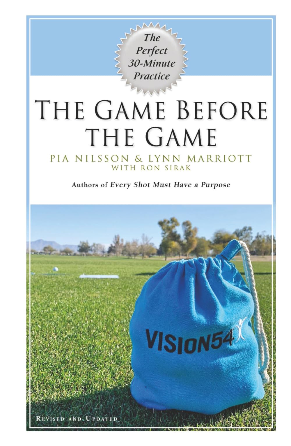 Majosta The Game Before The Game Revised cover showcases strategic golf practice guidance for on-course improvement.