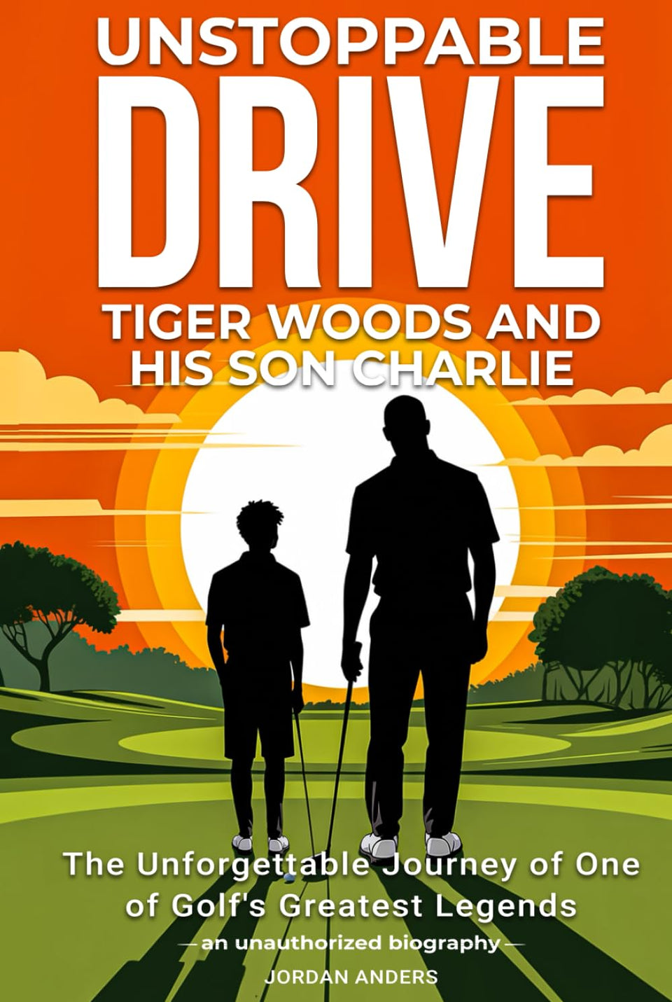 Majosta bio cover featuring Tiger Woods and Charlie, highlighting resilience and mentorship in golf.