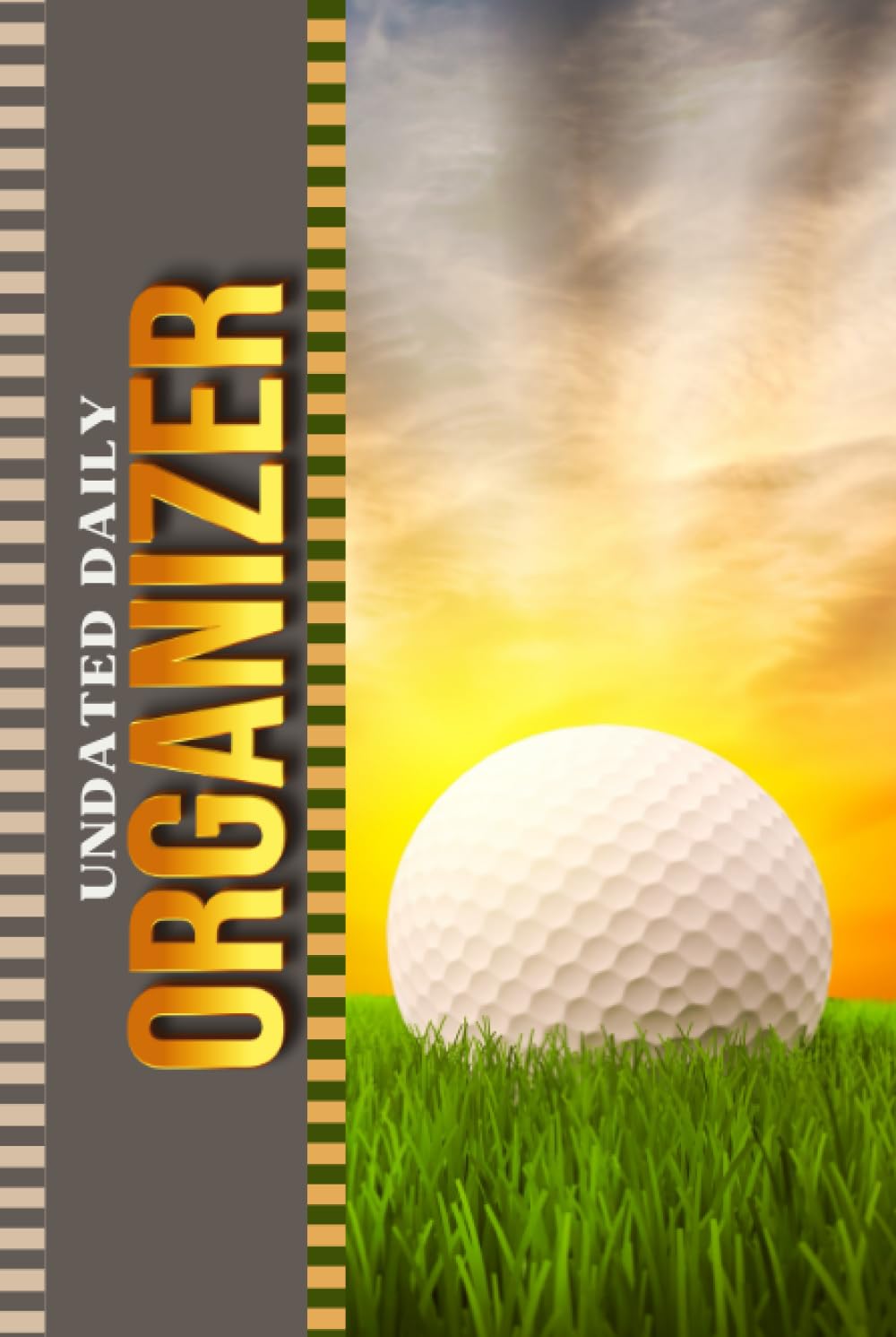 Majosta undated daily organizer with golf-ball-on-green-cover supports sports-minded daily planning.