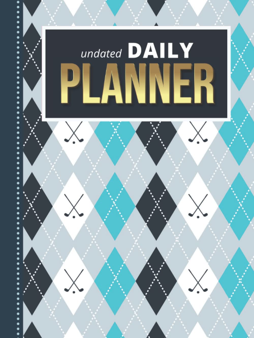 Majosta undated daily planner cover with golf club vest pattern, ideal for organized scheduling.
