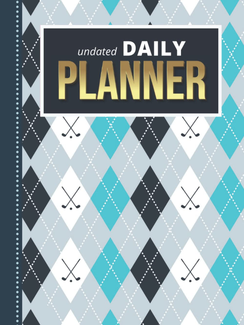 Majosta undated daily planner cover with golf club vest pattern, ideal for organized scheduling.