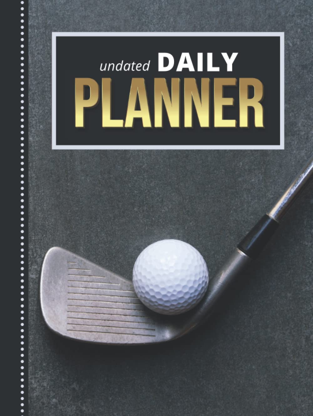 Majosta undated daily planner with golf-ball club image; ideal for structured daily scheduling and task tracking.