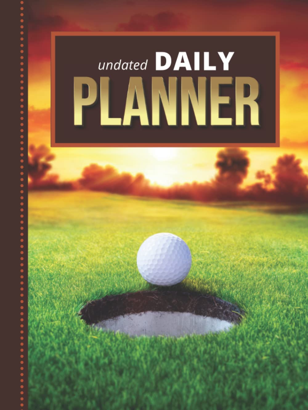 Majosta daily planner with golf hole-in-one sport art photo for organized daily scheduling