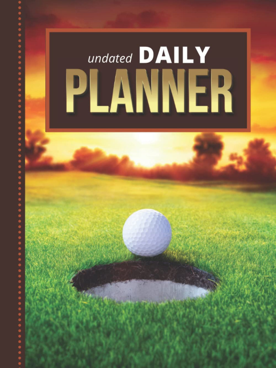 Majosta daily planner with golf hole-in-one sport art photo for organized daily scheduling