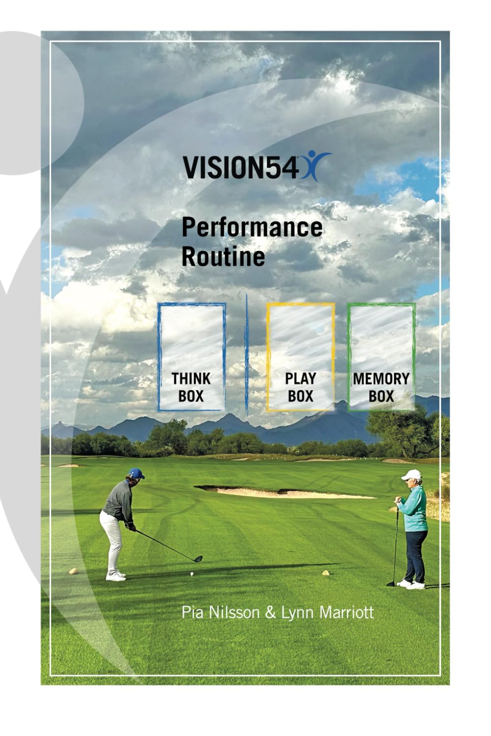 Majosta Vision54 Think Box, Play Box, and Memory Box guide golf focus and routine.