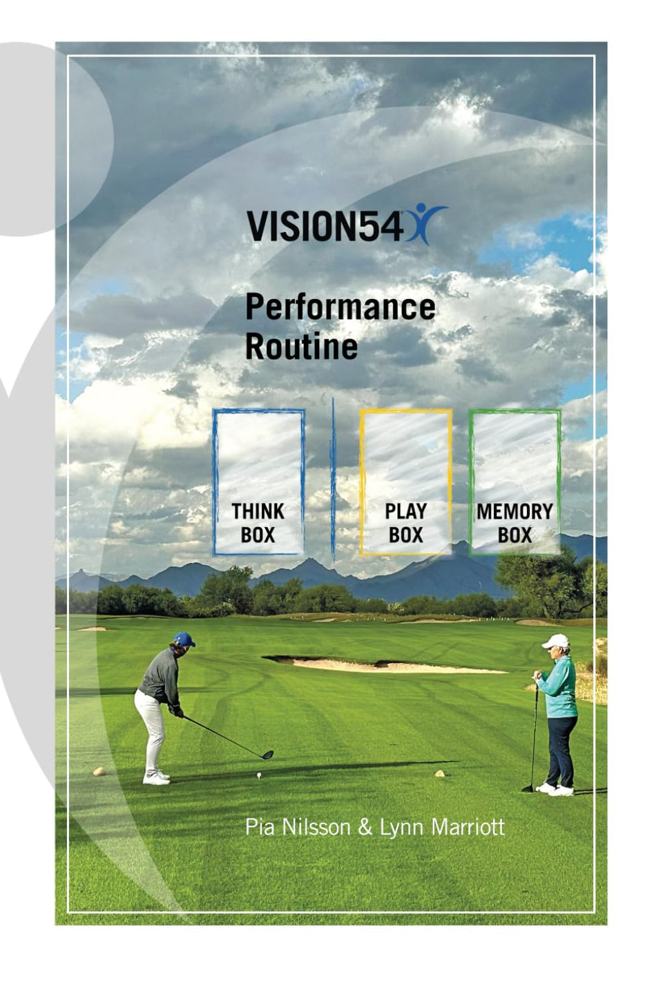 Majosta Vision54 Think Box, Play Box, and Memory Box guide golf focus and routine.