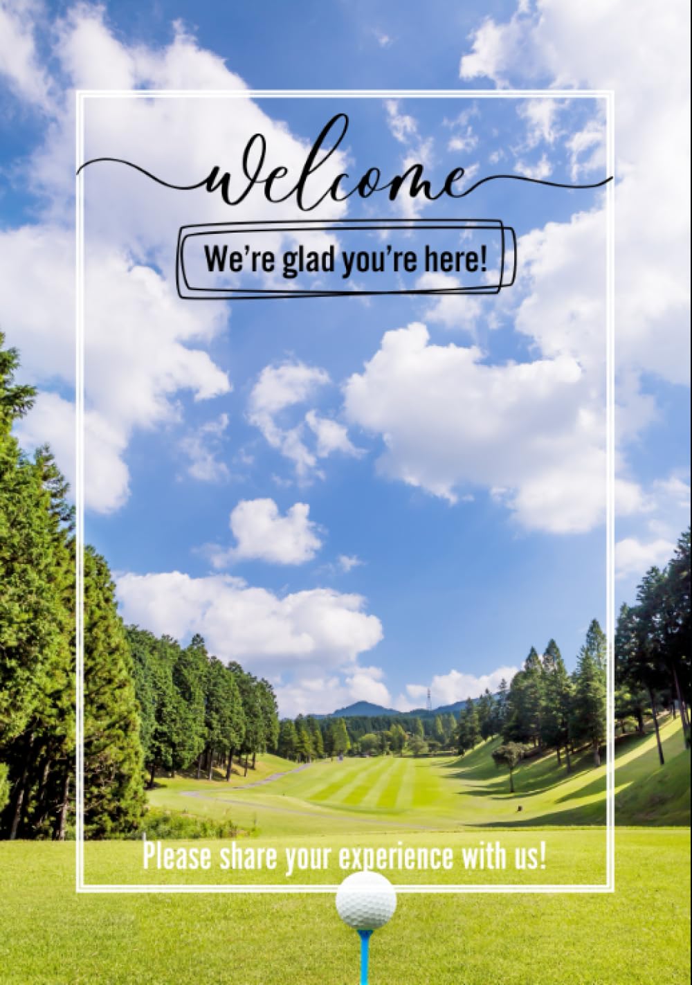 Majosta Welcome to Our House Golf 3 cover — premium guest book for guest feedback.