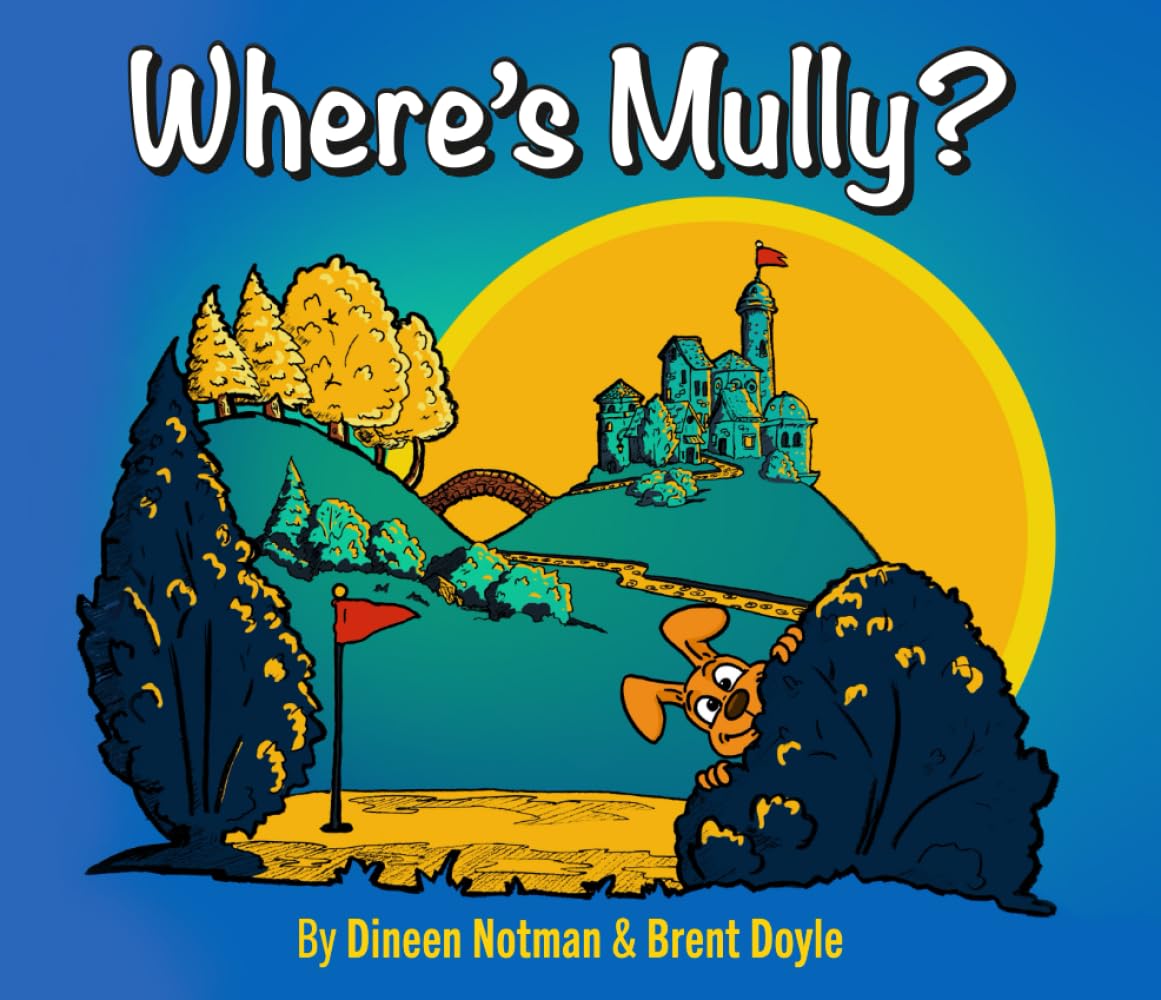 Majosta Where's Mully cover featuring Coco the golf-loving pig and Mully inviting imaginative play and teamwork.