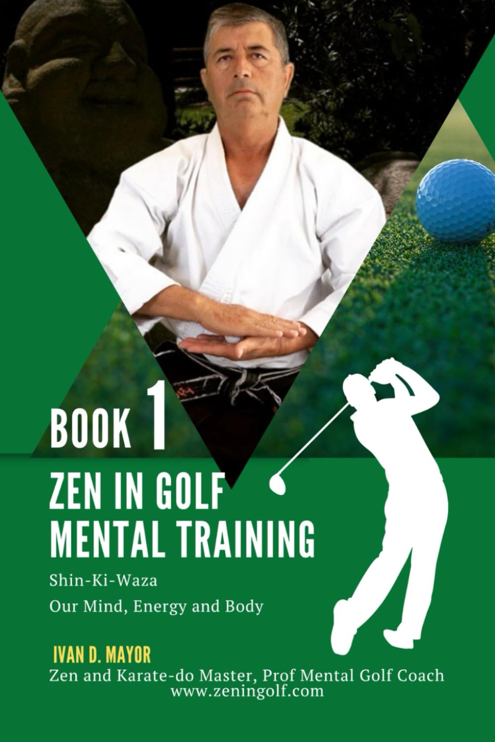 Majosta Zen in Golf Mental Training cover—calm focus for on-course performance.