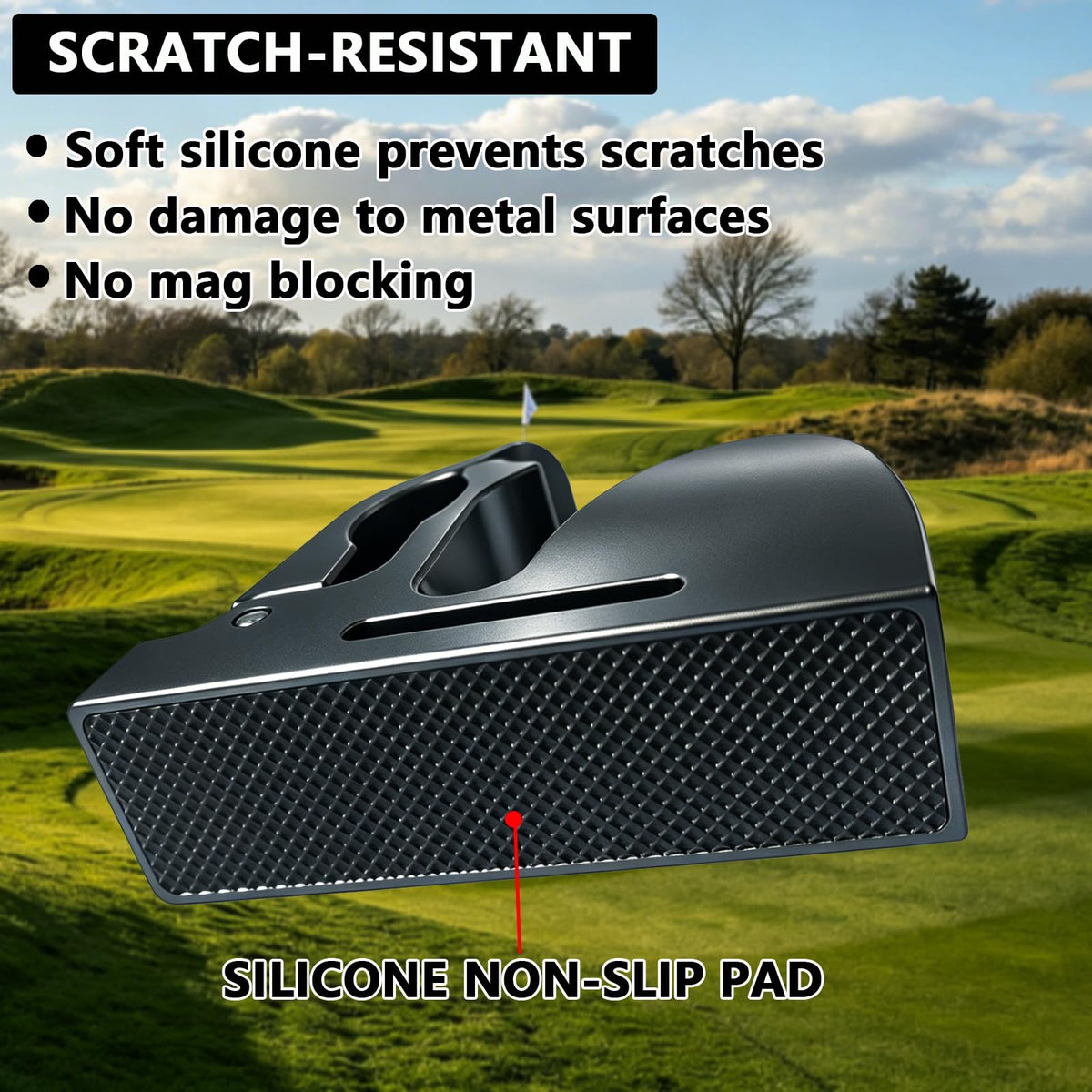 Makcoolen soft silicone pad cushions contact and prevents scratches.