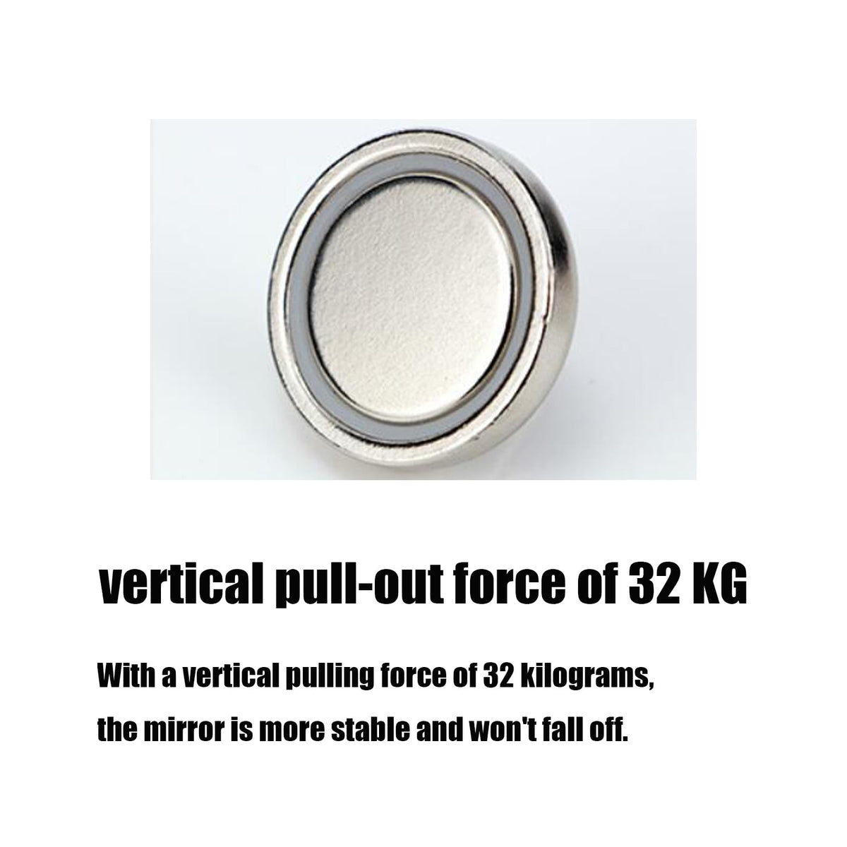 Mamiko anti-skid adhesive pads stabilize the magnetic mirror during travel.