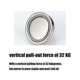 Mamiko anti-skid adhesive pads stabilize the magnetic mirror during travel.