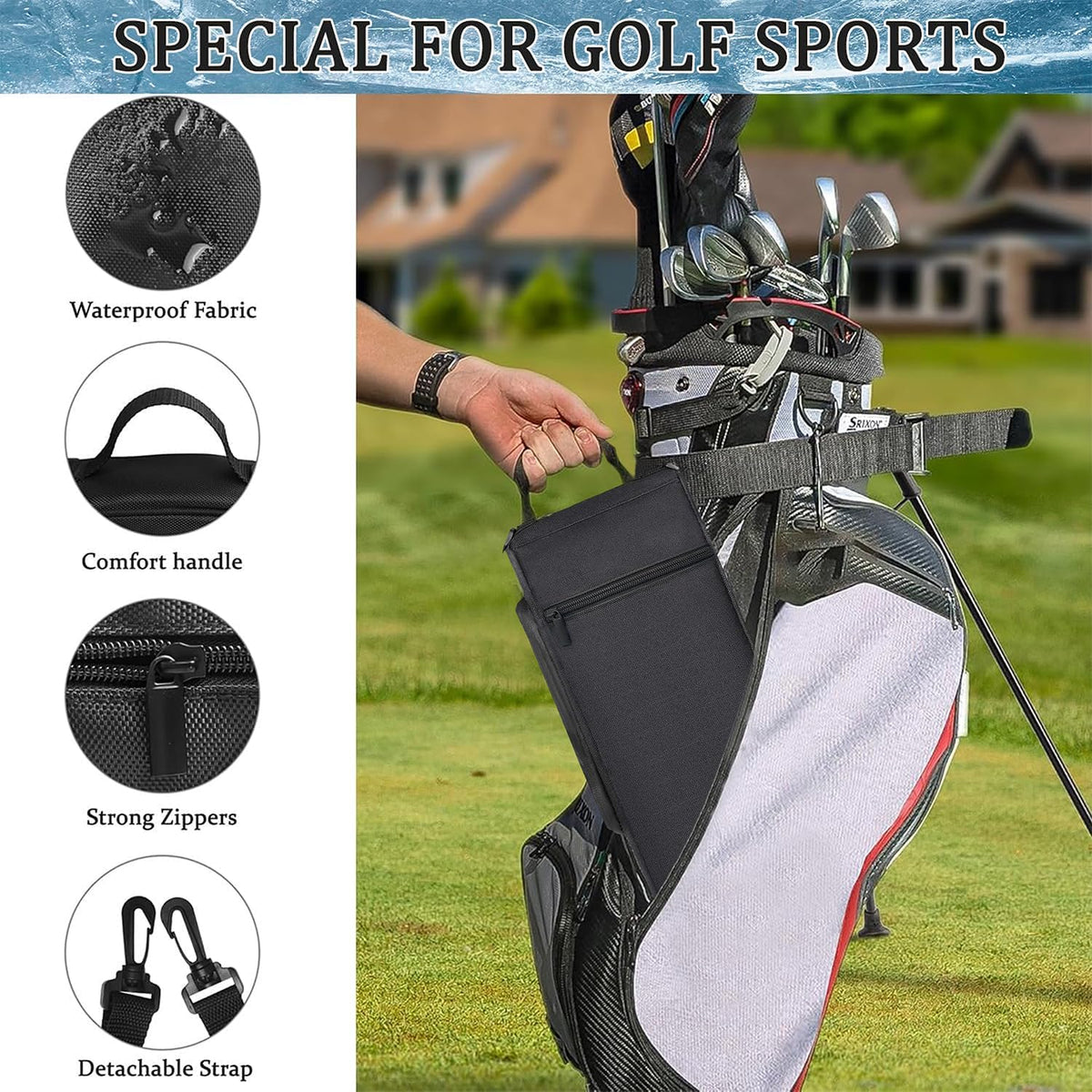 Manetta cooler bag features leak-proof lining and sturdy carry handle for easy transport.