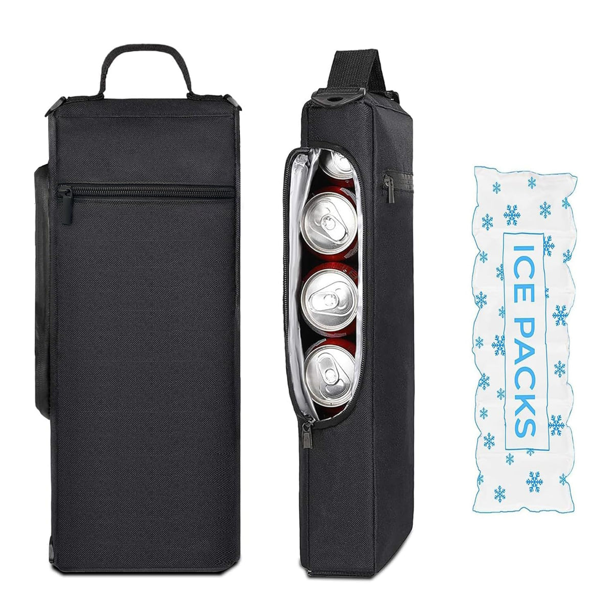 Manetta golf cooler bag with ice pack shows compact insulation for hours of refreshment on the course.