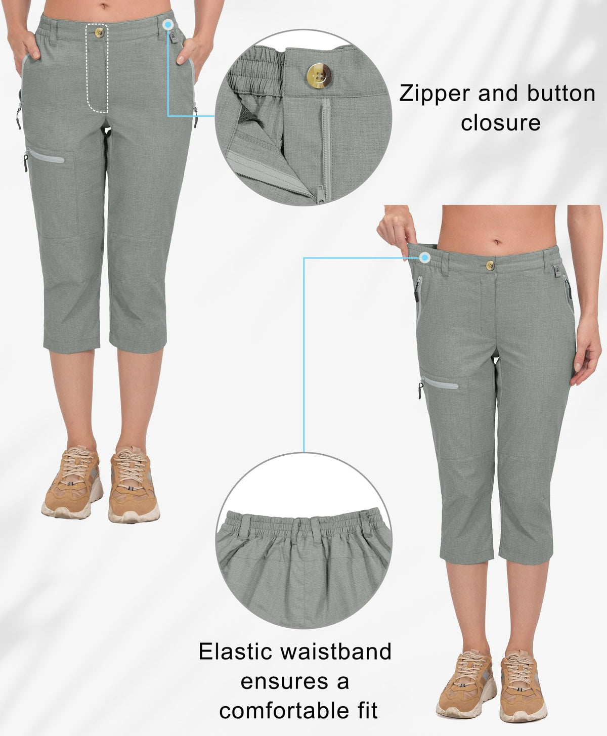 Mapamyumco capris wick moisture to stay comfortable on climbs