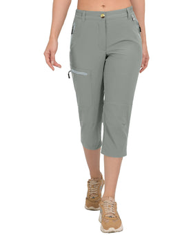 Mapamyumco women's hiking capris with side pocket for secure trail storage
