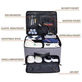 MAQTOIZ Golf Trunk Organizer strong two-layer build supports gear.