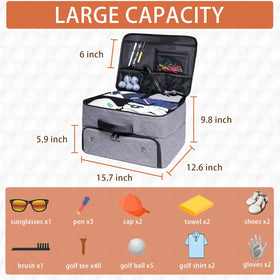 MAQTOIZ Golf Trunk Organizer top dividers adjustable for tidy accessories.