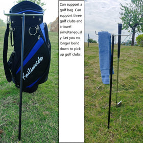 Mars Golf Bag Stand Attachment supports four clubs and a towel hanger.