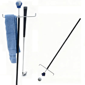 Mars Golf bag stand attachment in use keeps bag upright for quick access